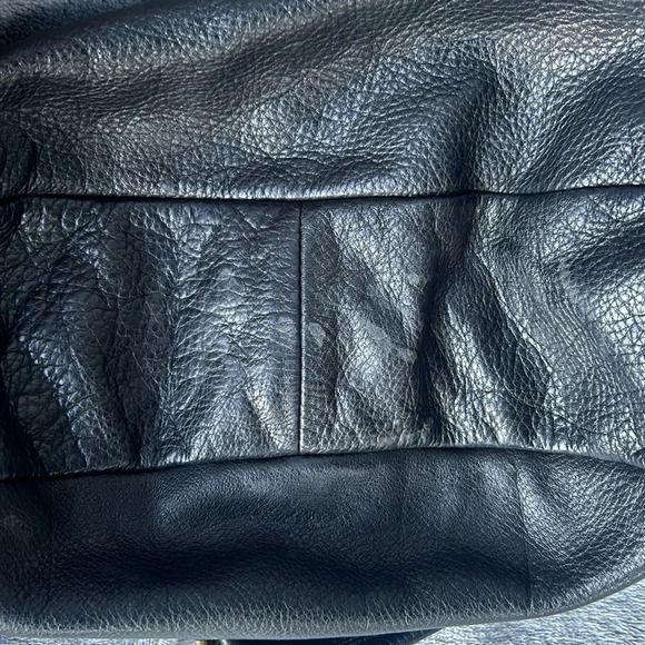 JACQUELINE JARROT Black Leather w Woven Suede & Metal Ring Accents Shoulder Bag - Picture 11 of 12